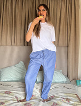 Navy Checkered Pants Pyjama set
